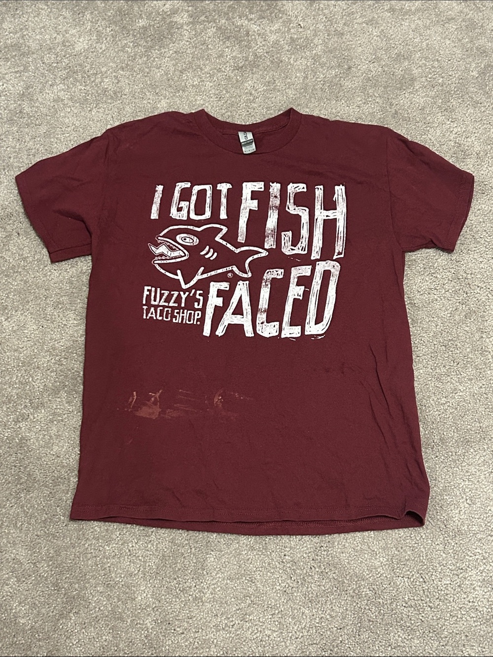Maroon Graphic Tee - 'I Got Fish Faced'